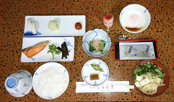由布市湯布院　民宿　旅館　しらたき　朝食